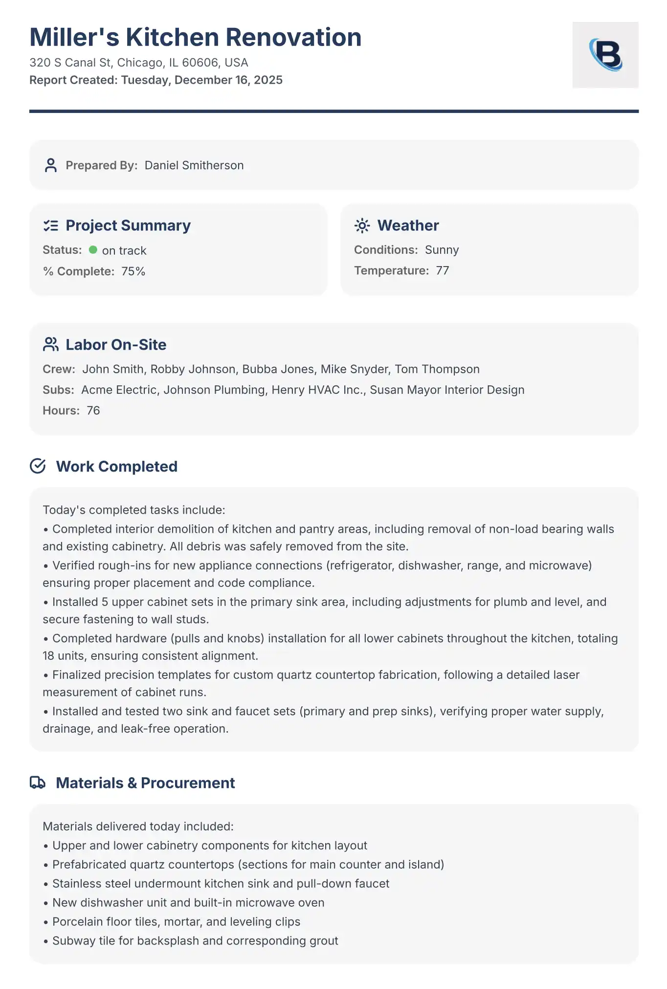 SendStatus Report - Project Summary
